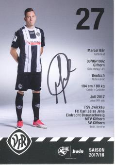 Marcel Bär  2017/2018  VFR Aalen   Fußball Autogrammkarte original signiert 