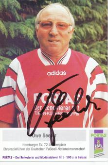 Uwe Seeler † 2022   Portas  Fußball Autogrammkarte original signiert 