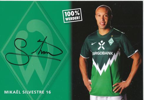 Mikael Silvestre  2010/2011   SV Werder Bremen  Fußball Autogrammkarte original signiert 