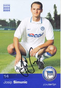 Josip Simunic  2003/2004  Hertha BSC Berlin  Fußball Autogrammkarte original signiert 
