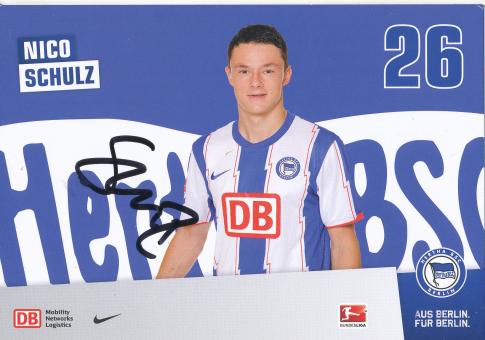 Nico Schulz  2011/2012  Hertha BSC Berlin  Fußball Autogrammkarte original signiert 