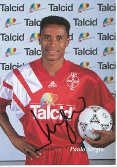 Paulo Sergio  15.08.1993  Bayer 04 Leverkusen  Fußball Autogrammkarte original signiert 