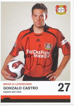Gonzalo Castro  2007/2008   Bayer 04 Leverkusen  Fußball Autogrammkarte original signiert 