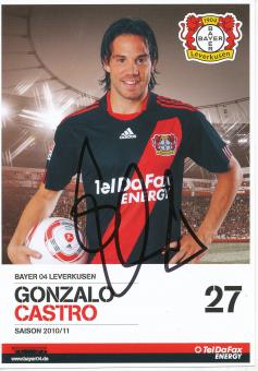 Gonzalo Castro  2010/2011   Bayer 04 Leverkusen  Fußball Autogrammkarte original signiert 