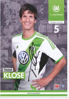 Timm Klose  2013/2014  VFL Wolfsburg  Fußball Autogrammkarte original signiert 