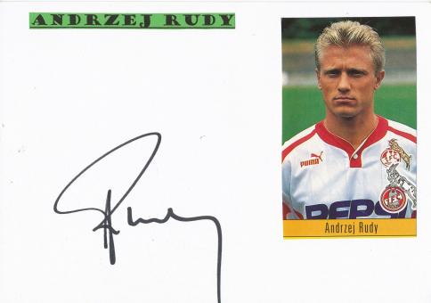 Andrzej Rudy  FC Köln   Fußball Autogramm Karte  original signiert 