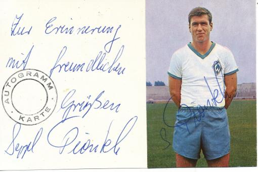 2 x  Sepp Piontek  SV Werder Bremen  Fußball Autogramm Karte  original signiert 