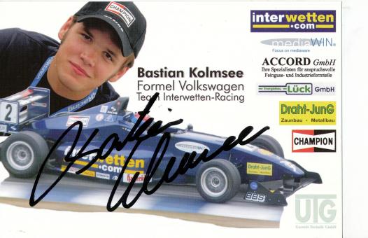 Bastian Kolmsee   VW   Motorsport Team  Auto Motorsport  Autogrammkarte  original signiert 