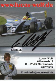 Lucas Wolf  Auto Motorsport  Autogrammkarte  original signiert 