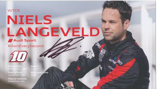 Niels Langeveld  Audi  Auto Motorsport  Autogrammkarte  original signiert 