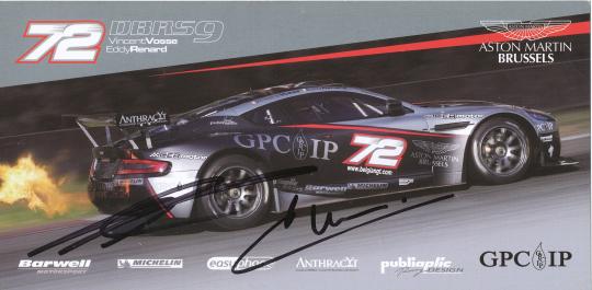 Eddy Renard & Vincent Vosse  Aston Martin  Auto Motorsport  Autogrammkarte  original signiert 