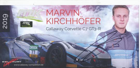 Marvin Kirchhöfer  Auto Motorsport  Autogrammkarte  original signiert 