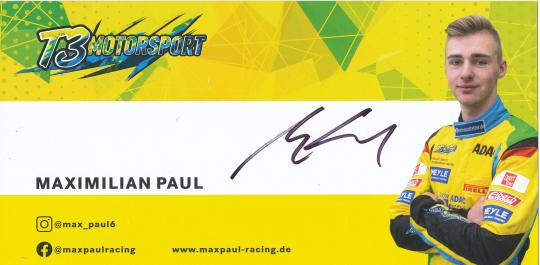 Maximilian Paul  Auto Motorsport  Autogrammkarte  original signiert 