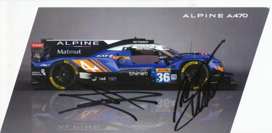 Andre Negrao & Pierre Thiriet   Auto Motorsport  Autogrammkarte  original signiert 