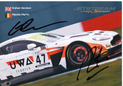 Graham Davidson & Maxime Martin  Auto Motorsport 15 x 21 cm Autogrammkarte  original signiert 