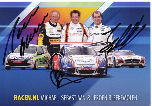 Michael & Sebastian & Jeroen Bleekemolen  Auto Motorsport 15 x 21 cm Autogrammkarte  original signiert 