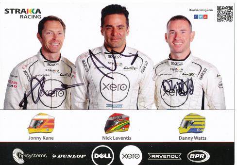 Jonny Kane & Nick Leventis & Danny Watts  Auto Motorsport 15 x 21 cm Autogrammkarte  original signiert 