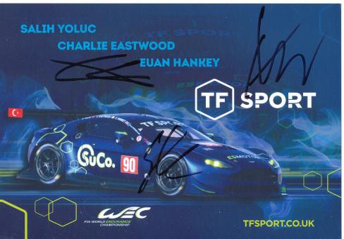 Salih Yoluc & Charlie Eastwood & Euan Hankey  Auto Motorsport 15 x 21 cm Autogrammkarte  original signiert 