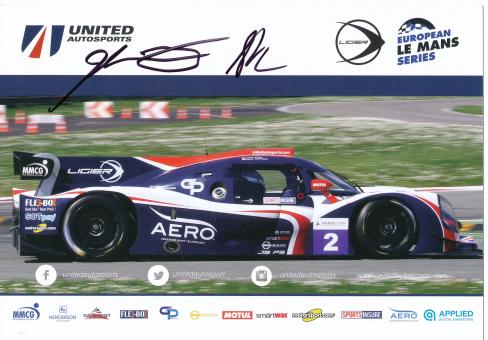 John Falb & Sean Rayhall  Auto Motorsport 15 x 21 cm Autogrammkarte  original signiert 