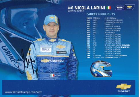 Nicola Larini  Chevrolet  Auto Motorsport 15 x 21 cm Autogrammkarte  original signiert 