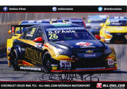 Stefano D'Aste  Auto Motorsport 15 x 21 cm Autogrammkarte  original signiert 
