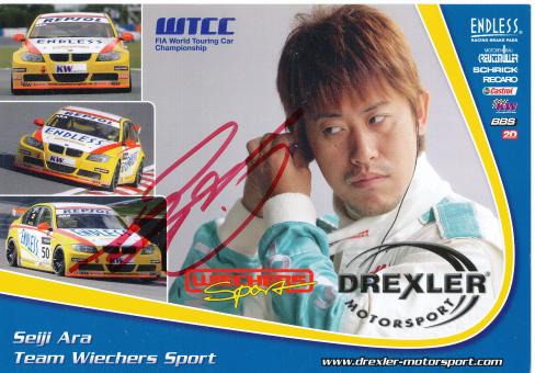 Seiji Ara  Auto Motorsport 15 x 21 cm Autogrammkarte  original signiert 