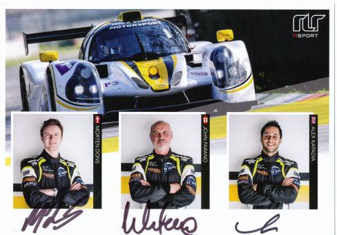 Alex Kapadia & John Farano & Morten Dons   Auto Motorsport 15 x 21 cm Autogrammkarte  original signiert 