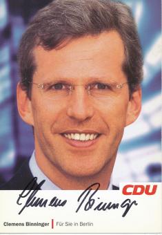 Clemens Binninger  CDU  Politik  Autogrammkarte original signiert 