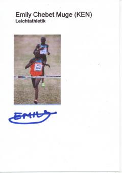 Emily Chebet Muge  Kenia   Leichtathletik Autogramm Karte original signiert 