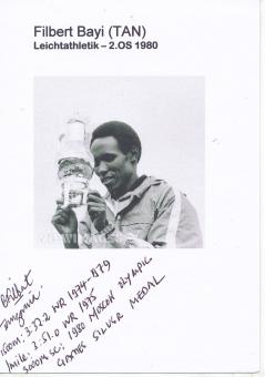 Filbert Bayi  Tansania   Leichtathletik Autogramm Karte original signiert 