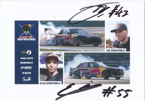 Joe & Elias Hountondji    Auto Motorsport  Autogrammkarte original signiert 
