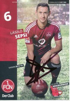 Laszlo Sepsi   2015/2016  FC Nürnberg  Fußball Autogrammkarte original signiert 