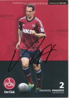 Emanuel Pogatetz   2013/2014  FC Nürnberg  Fußball Autogrammkarte original signiert 