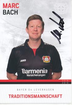 Marc Bach  Traditionsmannschaft 2018/2019  Bayer 04 Leverkusen  Fußball Autogrammkarte original signiert 