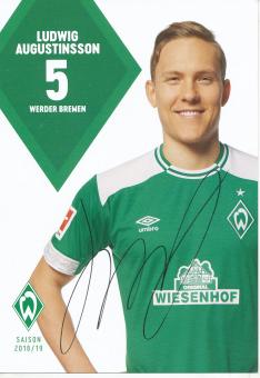 Ludwig Augustinsson  2018/2019  SV Werder Bremen  Fußball Autogrammkarte original signiert 