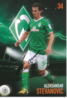 Aleksandar Stevanovic  2013/2014  SV Werder Bremen  Fußball Autogrammkarte original signiert 
