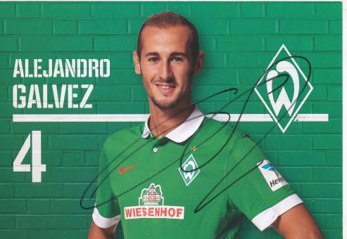 Alejandro Galvez  2014/2015  SV Werder Bremen  Fußball Autogrammkarte original signiert 