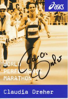 Claudia Dreher  Leichtathletik  Autogrammkarte  original signiert 