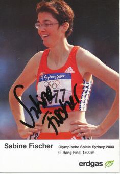 Sabine Fischer  Leichtathletik  Autogrammkarte  original signiert 