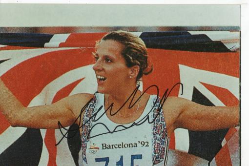 Sally Gunnell  Großbritanien  Leichtathletik  Autogramm Foto original signiert 