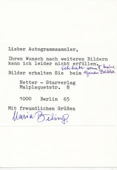Maria Beling † 1994  TV  Autogramm Karte  original signiert 