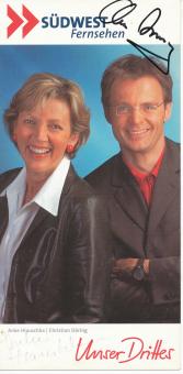 Anke Hlauschka & Christian Döring   SWR   Südwest  TV  Sender Autogrammkarte original signiert 