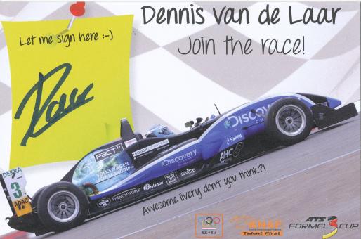 Dennis van de Laar   Auto Motorsport  Autogrammkarte original signiert 