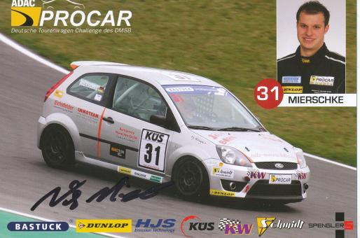 Nils Mierschke   Auto Motorsport  Autogrammkarte original signiert 