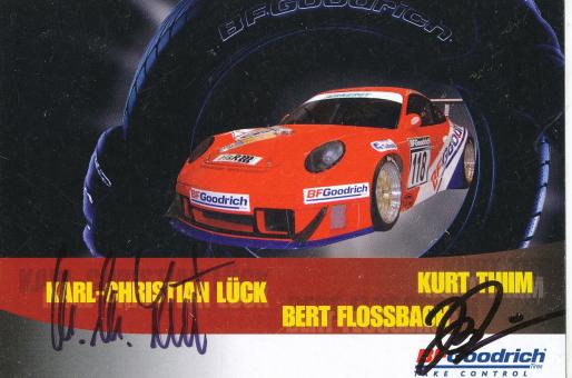 Christian Lück & Kurt Thiim  Auto Motorsport  Autogrammkarte original signiert 