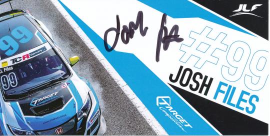 Josh Files  Auto Motorsport  Autogrammkarte original signiert 