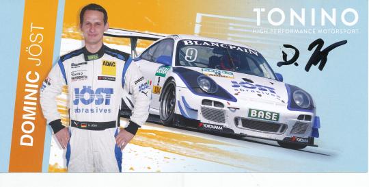 Dominic Jöst  Auto Motorsport  Autogrammkarte original signiert 