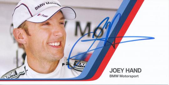 Joey Hand  BMW  Auto Motorsport  Autogrammkarte original signiert 