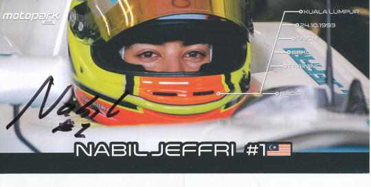 Nabil Jeffri   Auto Motorsport  Autogrammkarte original signiert 