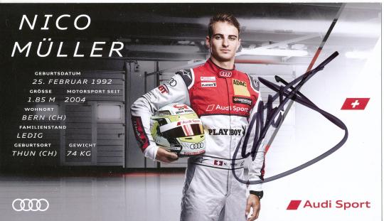 Nico Müller  Audi  Auto Motorsport  Autogrammkarte original signiert 
